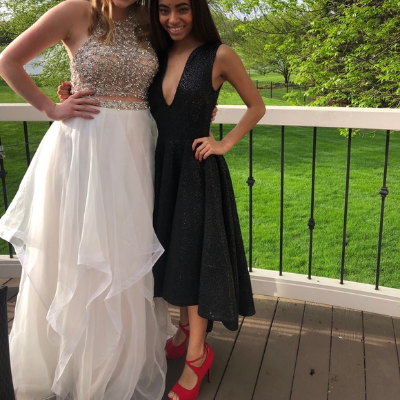 White/gold, Two Piece Prom Dress - Picture 5 of 5